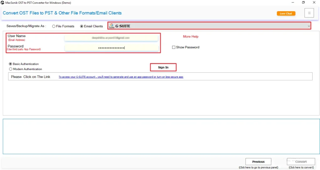 Import OST to Google Workspace