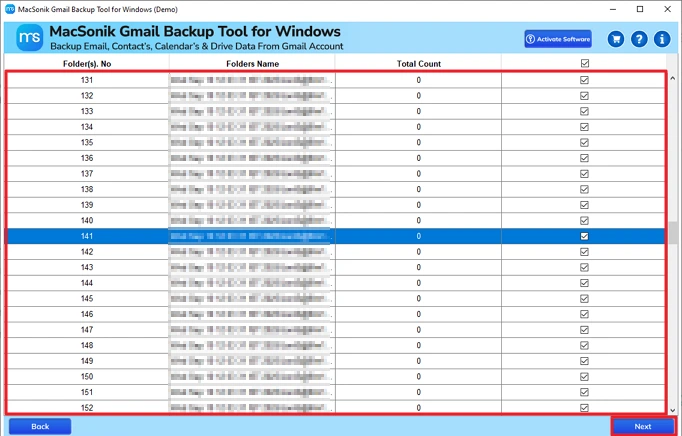 Choose a folder and click Next