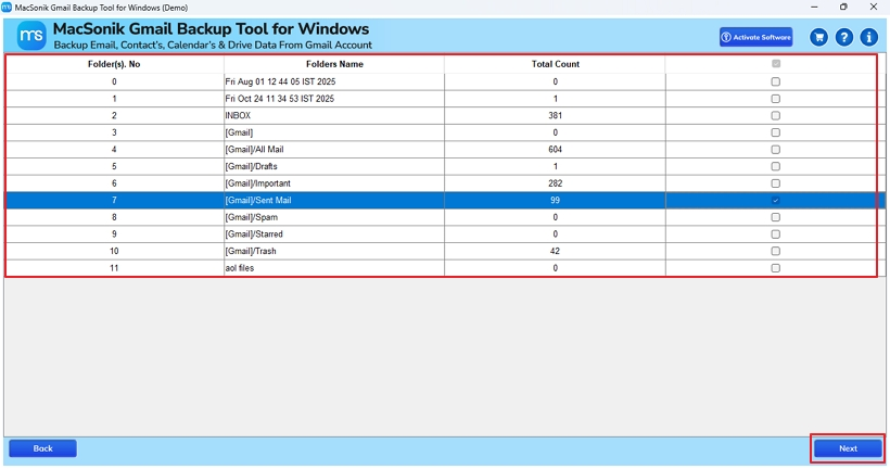 Select MBOX format and apply filters.