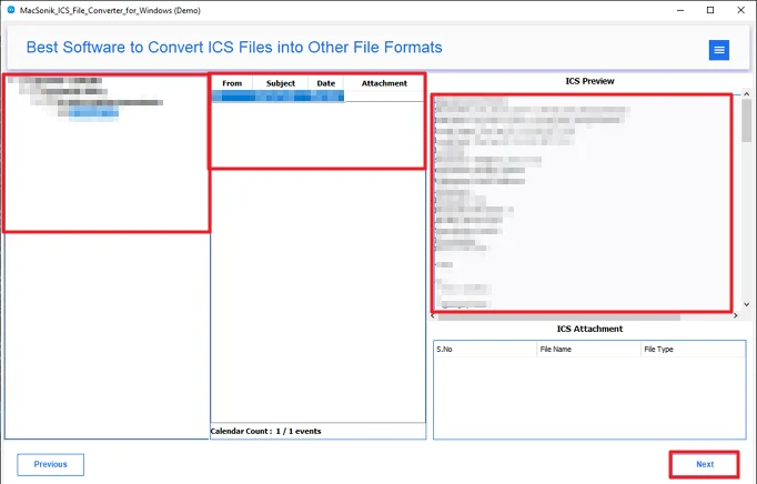 Convert ICS to CSV