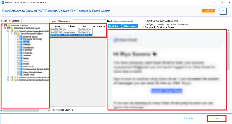 Preview the Selected files.