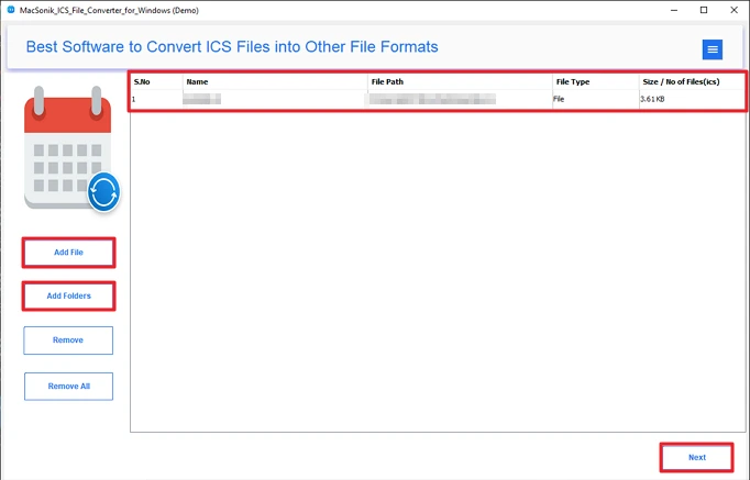 Convert ICS to MSG
 step 2