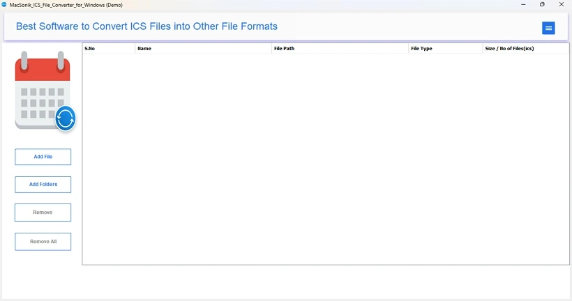 Convert ICS to Excel
 step 1