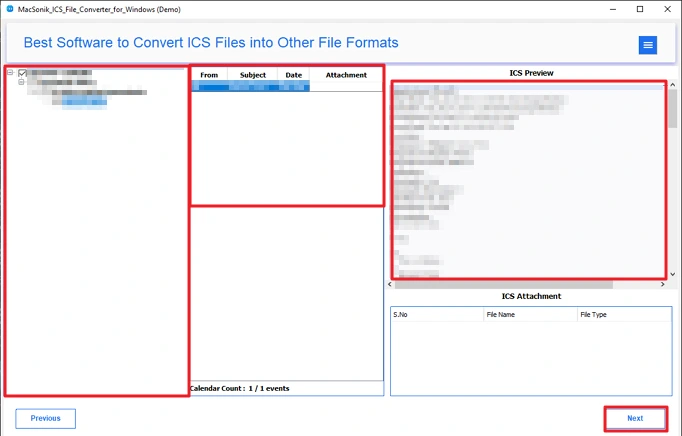 Convert ICS to MSG
 step 3
