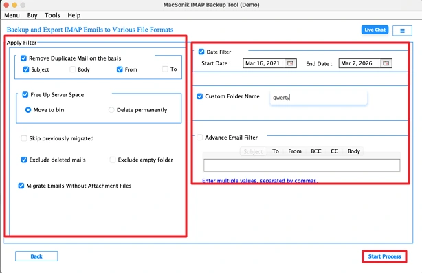 Apply advance filters