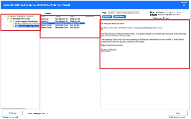 preview and select files
