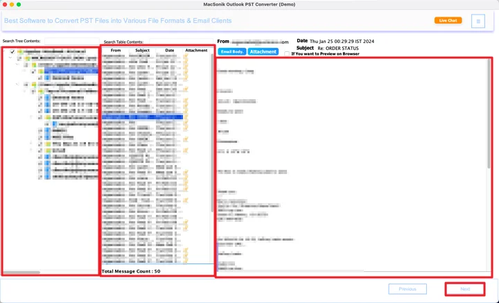 Preview and select files